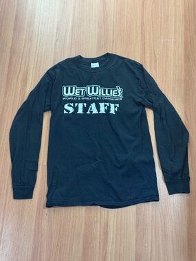 Wet Willie’s Staff Long Sleeve Graphic Tee Black Size Small